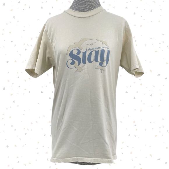 Taylor Swift 1989 Yellow Photo Tee Stay Album Seagulls Distressed Size S - Picture 2 of 10